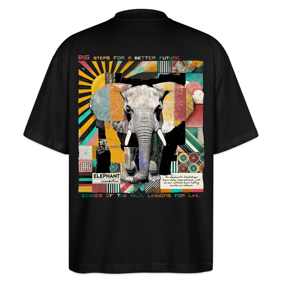 Thanatain, Elefant, 1st | Blaster, Oversize Bio T-Shirt, Unisex - Schwarz