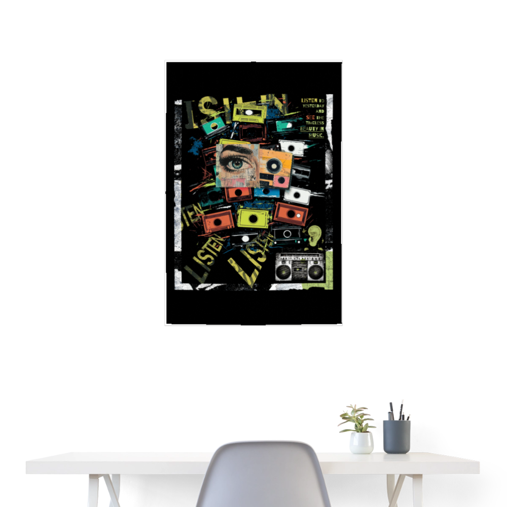 Shahzada, Kassetten, 1st | Poster 60x90 cm - Weiß