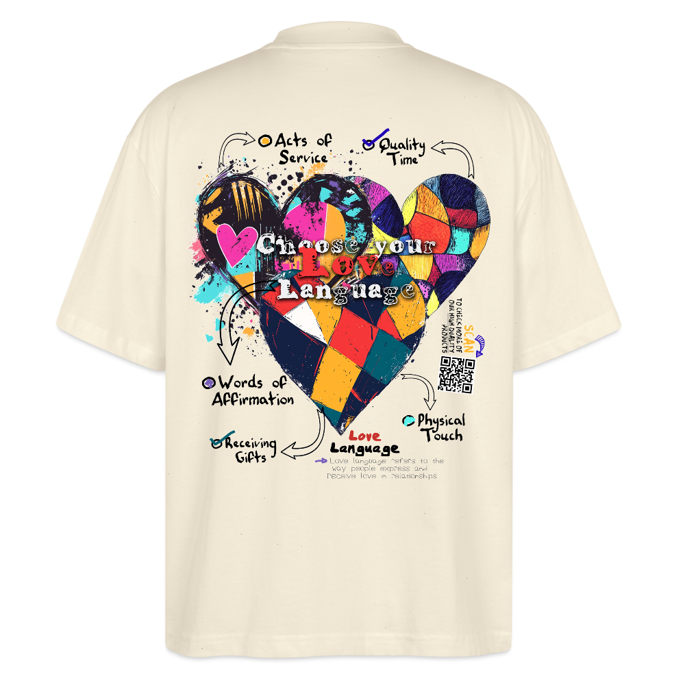 Baldurion, Herzen, 1st | Blaster, Oversize Bio T-Shirt, Unisex - Weißgrau