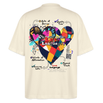 Baldurion, Herzen, 1st | Blaster, Oversize Bio T-Shirt, Unisex - Weißgrau