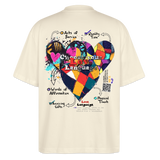 Baldurion, Herzen, 1st | Blaster, Oversize Bio T-Shirt, Unisex - Weißgrau