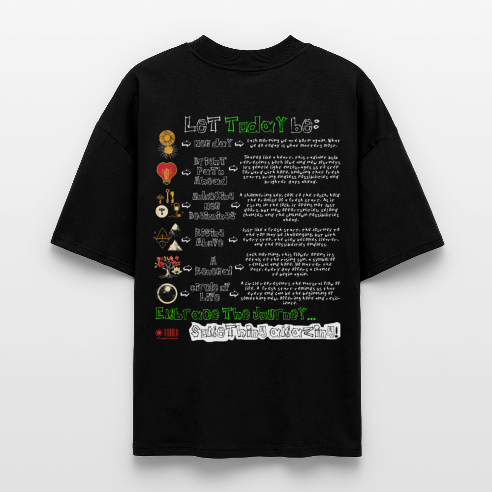 Astraeian, Symbole, 1st | Blaster, Oversize Bio T-Shirt, Unisex - Schwarz
