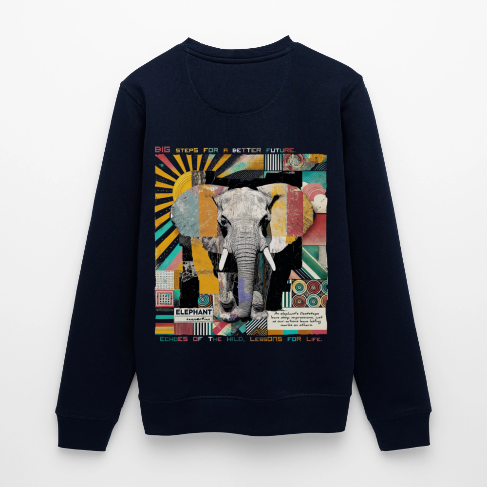 Thanatain, Elefant, 1st | Roller, Unisex Bio-Sweatshirt - Navy