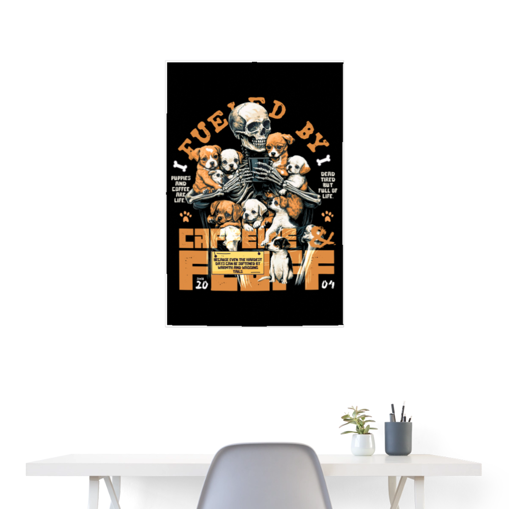 Nyxian, Skelet & Welpen, 1st | Poster 60x90 cm - Weiß