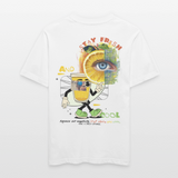 Neptaros, Zitrone, 1st | Essential, Relaxed Fit Unisex Bio T-Shirt - Weiß
