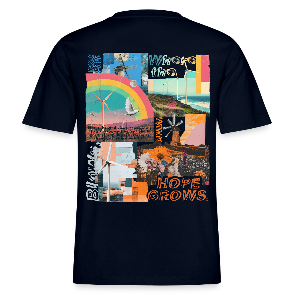 Nyxaris, Windmühle, 1st | Essential, Relaxed Fit Unisex Bio T-Shirt - Navy