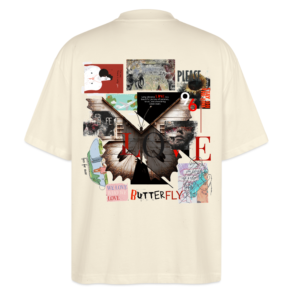 Zentharior, Schmetterling, 1st | Blaster, Oversize Bio T-Shirt, Unisex - Weißgrau