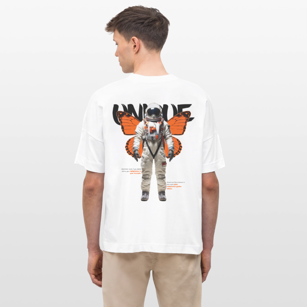 Lunaris, Astronaut, 1st | Blaster, Oversize Bio T-Shirt, Unisex - Weiß