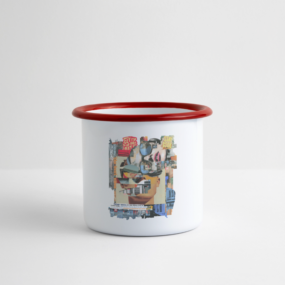 Seraphion, Gesichter, 1st | Emaille-Tasse - Weiß/Rot