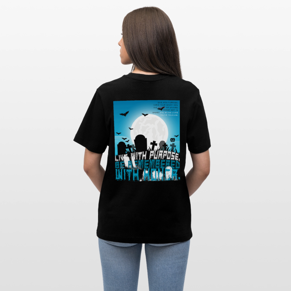 Themisan, Friedhof, 1st | Essential, Relaxed Fit Unisex Bio T-Shirt - Schwarz