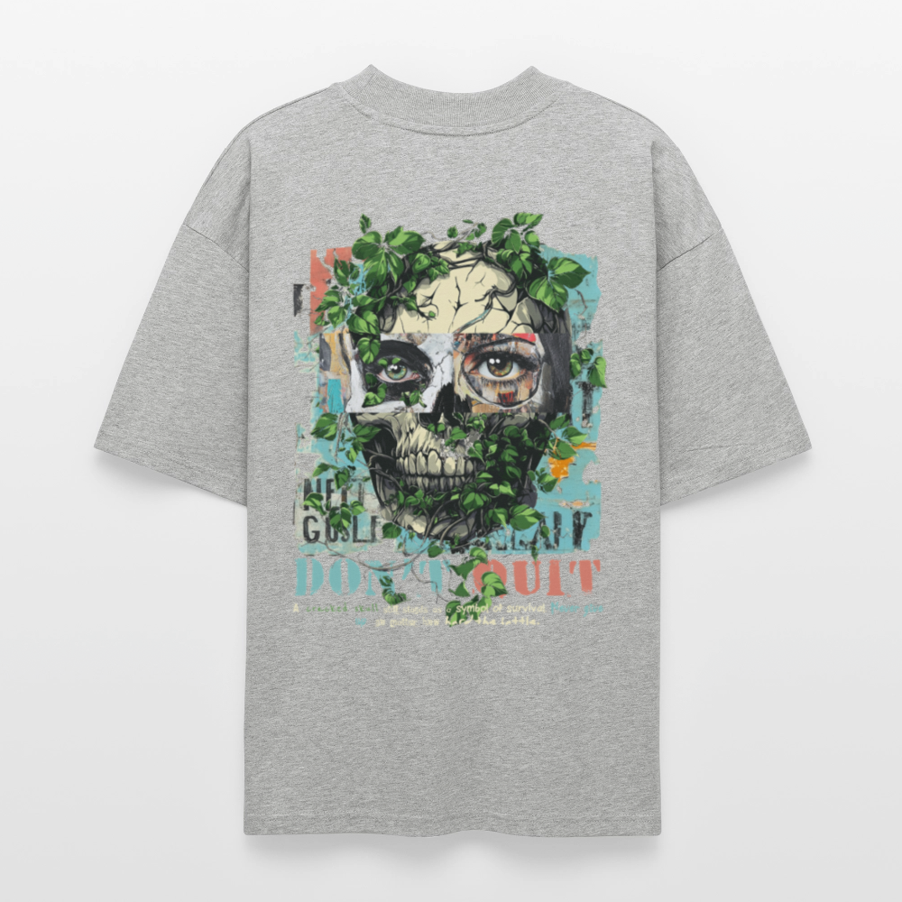 Persephi, Totenkopf, 1st | Blaster, Oversize Bio T-Shirt, Unisex - Grau meliert