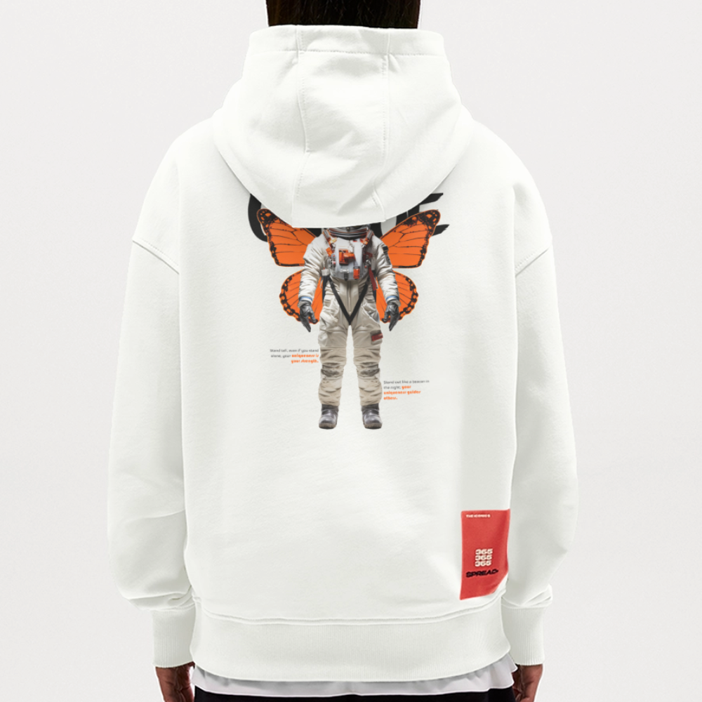 Lunaris, Astronaut, 1st | Heavyweight Oversized Bio Hoodie, Unisex - OFF WHITE