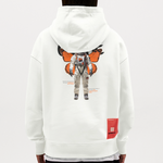 Lunaris, Astronaut, 1st | Heavyweight Oversized Bio Hoodie, Unisex - OFF WHITE