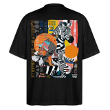 Aresia, Zebra, 1st | Blaster, Oversize Bio T-Shirt, Unisex - Schwarz