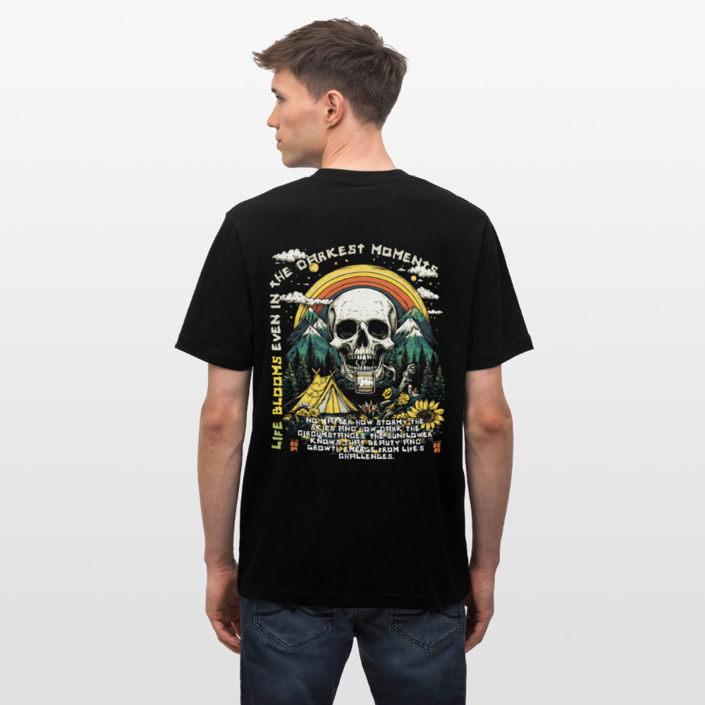 Panian, Berge, 1st | Essential, Relaxed Fit Unisex Bio T-Shirt - Schwarz