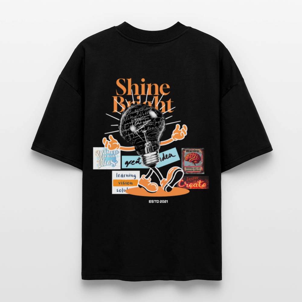 Gulperî, Glühbirne, 1st | Blaster, Oversize Bio T-Shirt, Unisex - Schwarz
