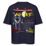 Diony, Wolf, 1st | Breezy, Oversized Unisex T-Shirt - Navy