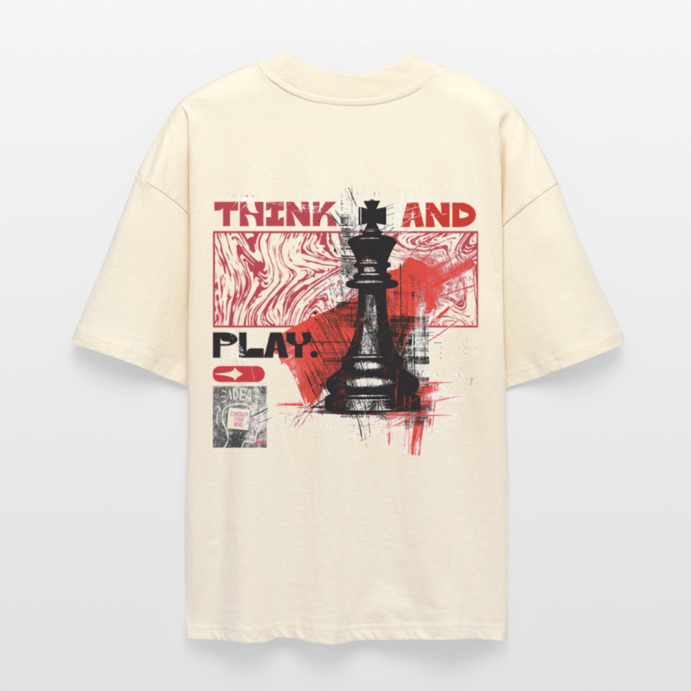 Orionis, Schach, 1st | Blaster, Oversize Bio T-Shirt, Unisex - Weißgrau