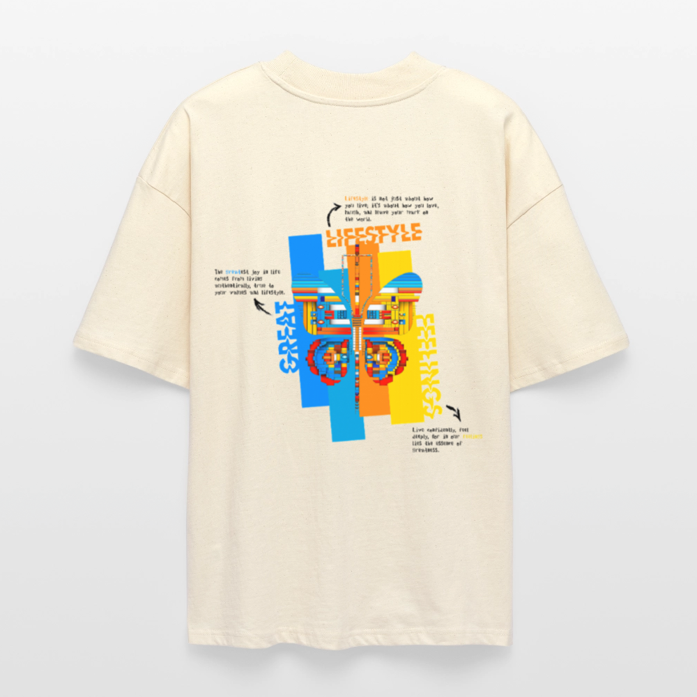 Nebularis, Schmetterling, 1st | Blaster, Oversize Bio T-Shirt, Unisex - Weißgrau