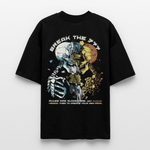 Fujin, Totenkopf, 1st | Blaster, Oversize Bio T-Shirt, Unisex - Schwarz