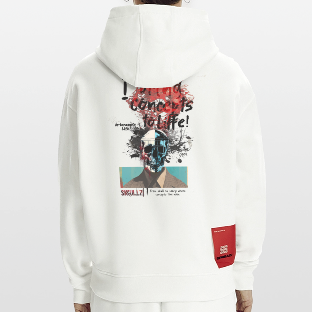 Titanis, Totenkopf, 1st | Heavyweight Oversized Bio Hoodie, Unisex - OFF WHITE