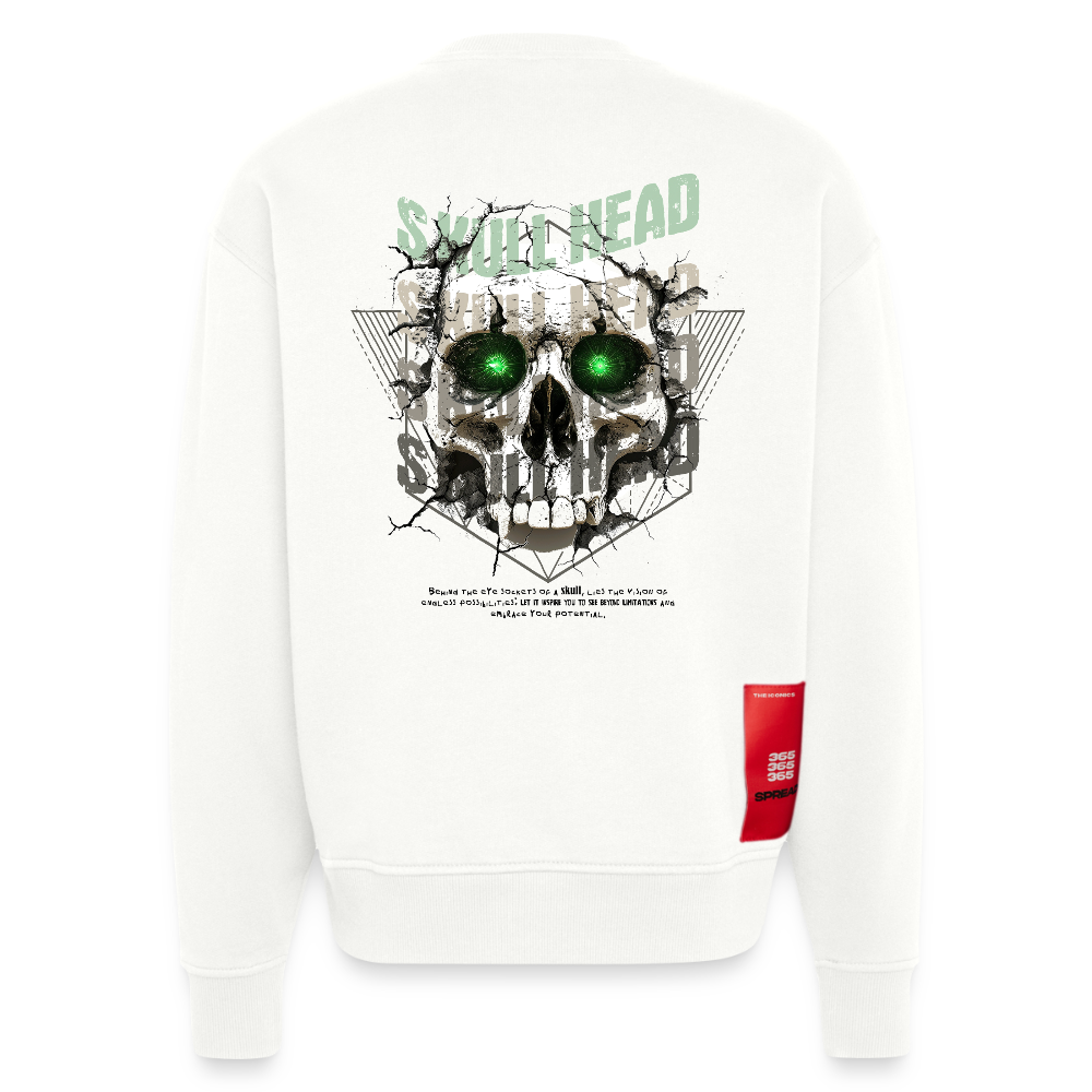 Gliesaron, Totenkopf, 1st | Heavyweight Oversized Bio Sweater, Unisex - OFF WHITE