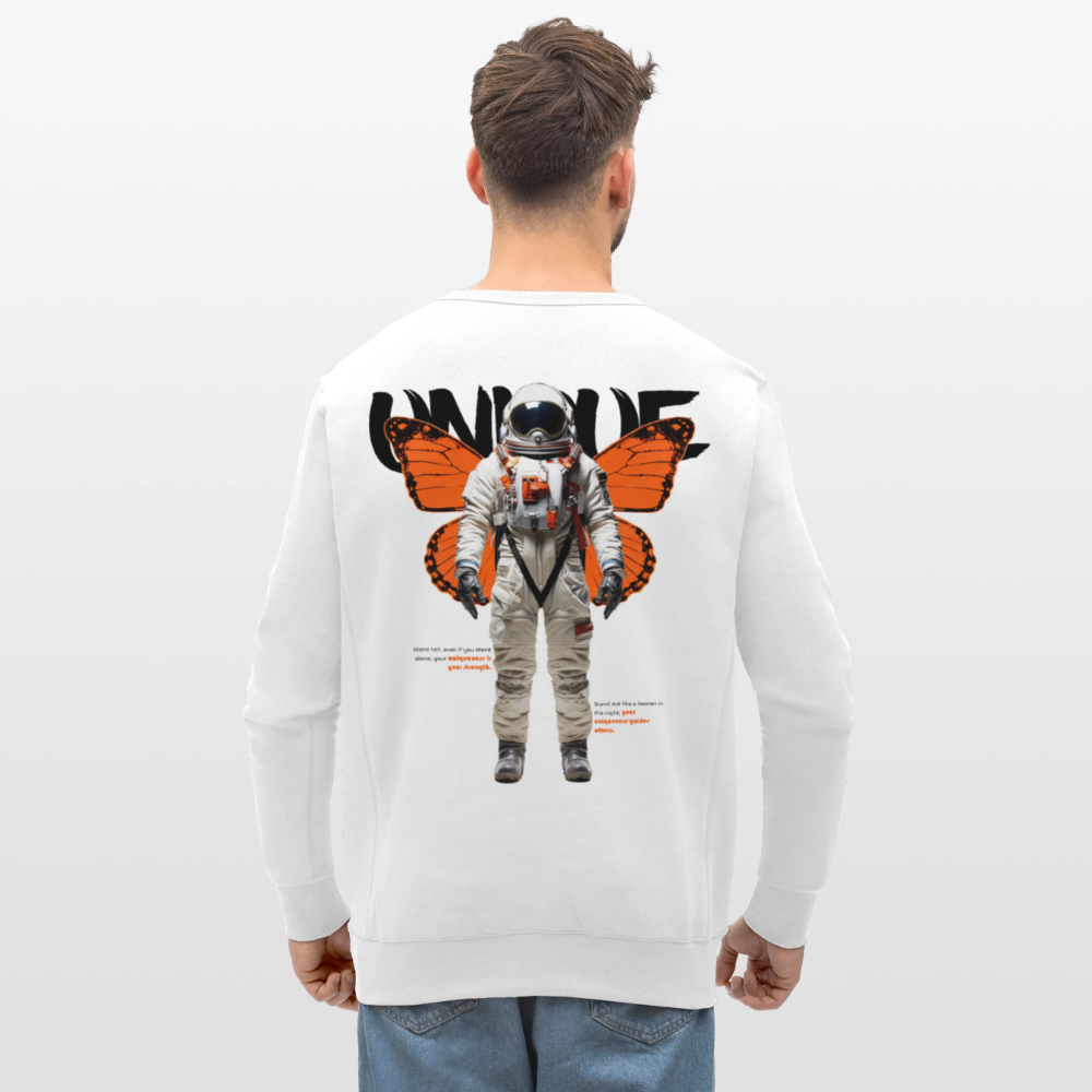 Lunaris, Astronaut, 1st | Roller, Unisex Bio-Sweatshirt - Weiß