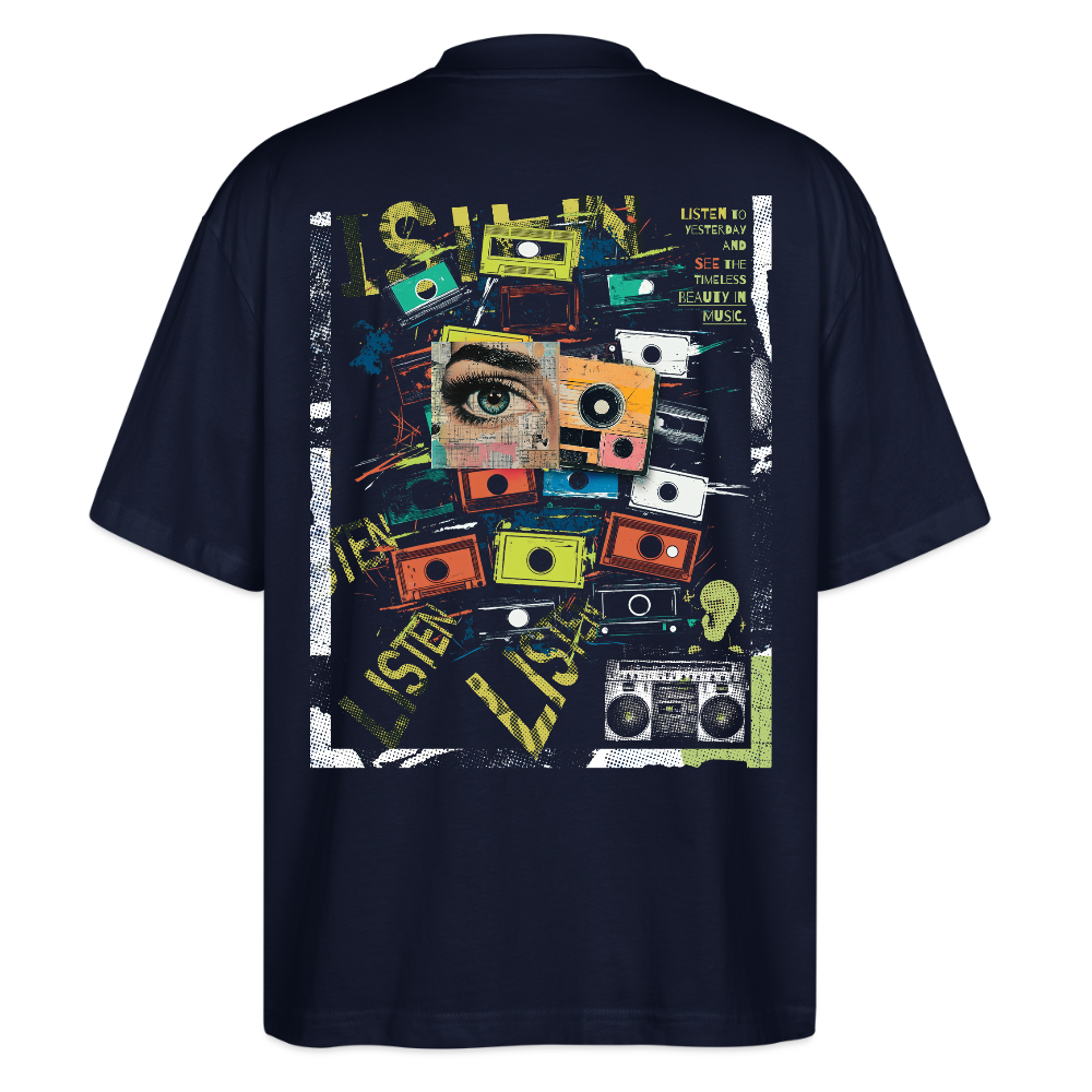 Shahzada, Kassetten, 1st | Blaster, Oversize Bio T-Shirt, Unisex - Navy