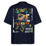 Shahzada, Kassetten, 1st | Blaster, Oversize Bio T-Shirt, Unisex - Navy