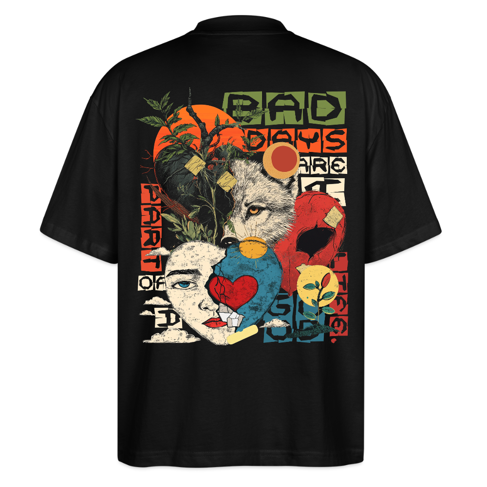 Eosan, Wolf, 1st | Blaster, Oversize Bio T-Shirt, Unisex - Schwarz