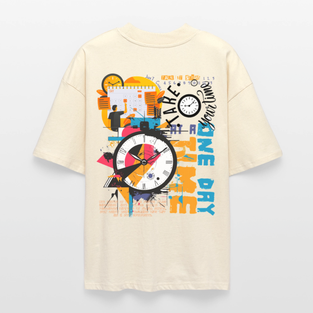 Arkenthos, Uhr, 1st | Blaster, Oversize Bio T-Shirt, Unisex - Weißgrau