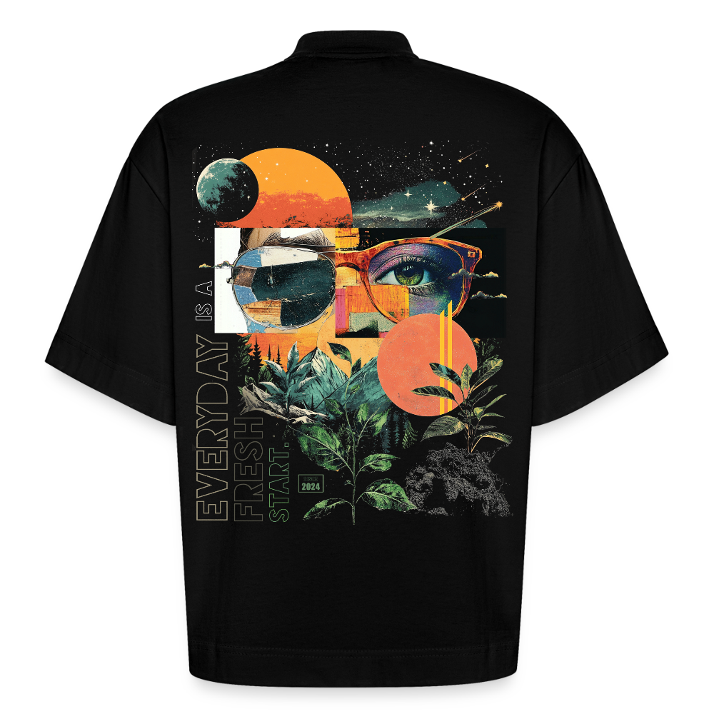 Izanagi, Sonnenbrille, 1st | Boxy, Heavyweight Bio T-Shirt, Unisex - SOLID BLACK