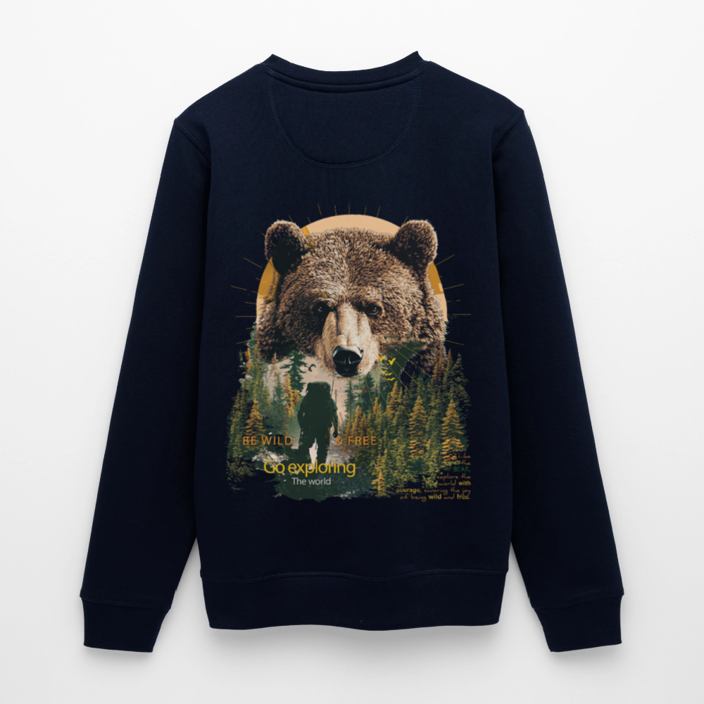 Ghadab, Bär, 1st | Roller, Unisex Bio-Sweatshirt - Navy