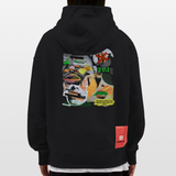 Ereban, Lippen, 1st | Heavyweight Oversized Bio Hoodie, Unisex - SOLID BLACK