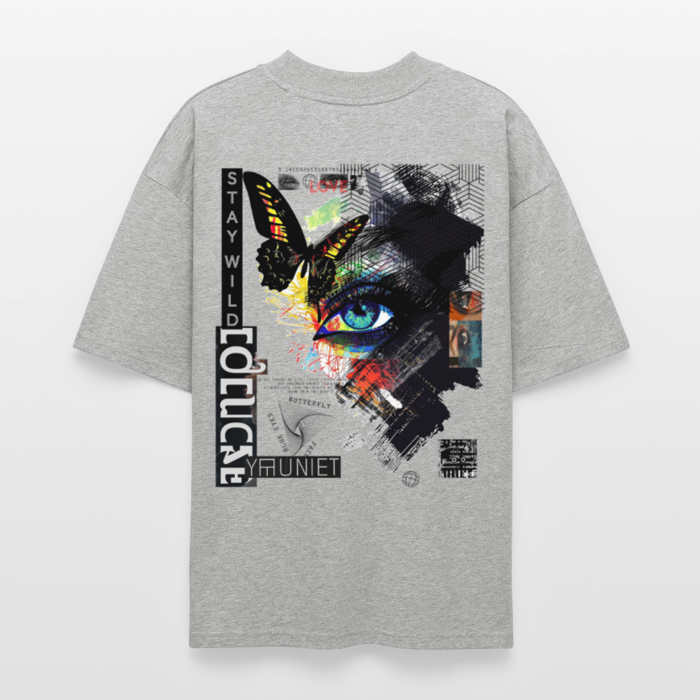 Eldorwyn, Auge, 1st | Blaster, Oversize Bio T-Shirt, Unisex - Grau meliert