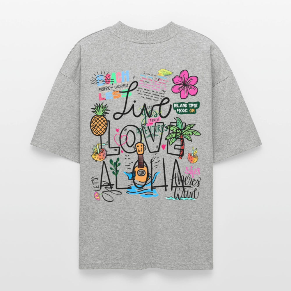 Draevenor, Blumen, 1st | Blaster, Oversize Bio T-Shirt, Unisex - Grau meliert