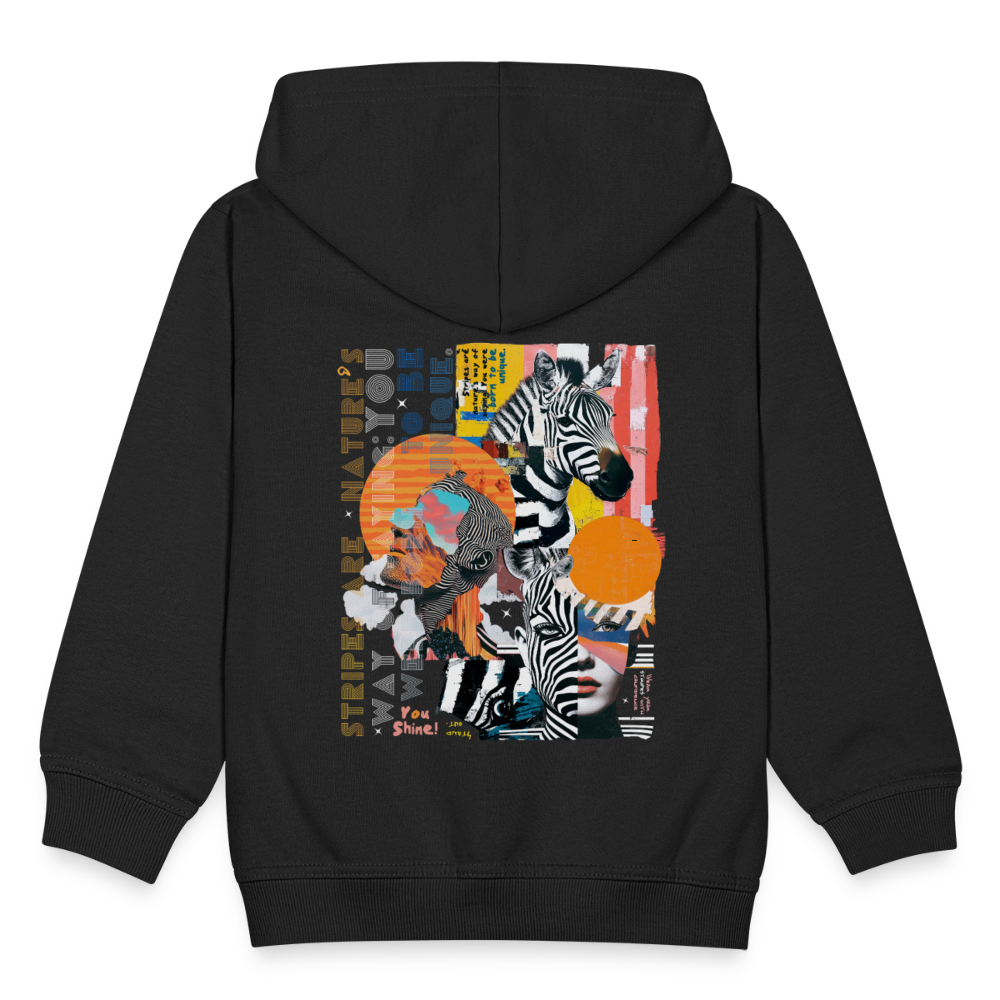 Aresia, Zebra, 1st | Kinder Zip Hoodie - Schwarz