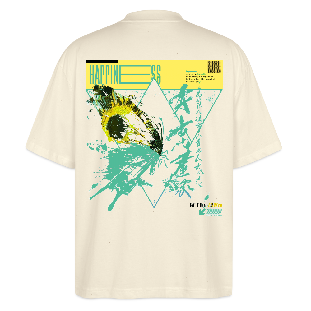 Solvatrix, Schmetterling, 1st | Blaster, Oversize Bio T-Shirt, Unisex - Weißgrau