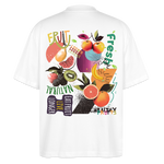 Xerathis, Obst, 1st | Blaster, Oversize Bio T-Shirt, Unisex - Weiß