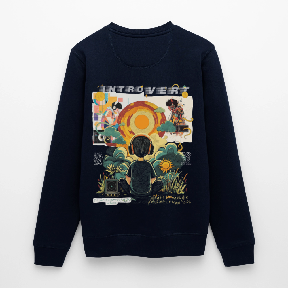 Hermesan, Kindheit, 1st | Roller, Unisex Bio-Sweatshirt - Navy
