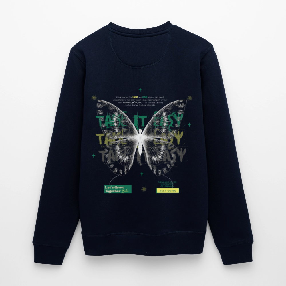 Hesinkar, Schmetterling, 1st | Roller, Unisex Bio-Sweatshirt - Navy