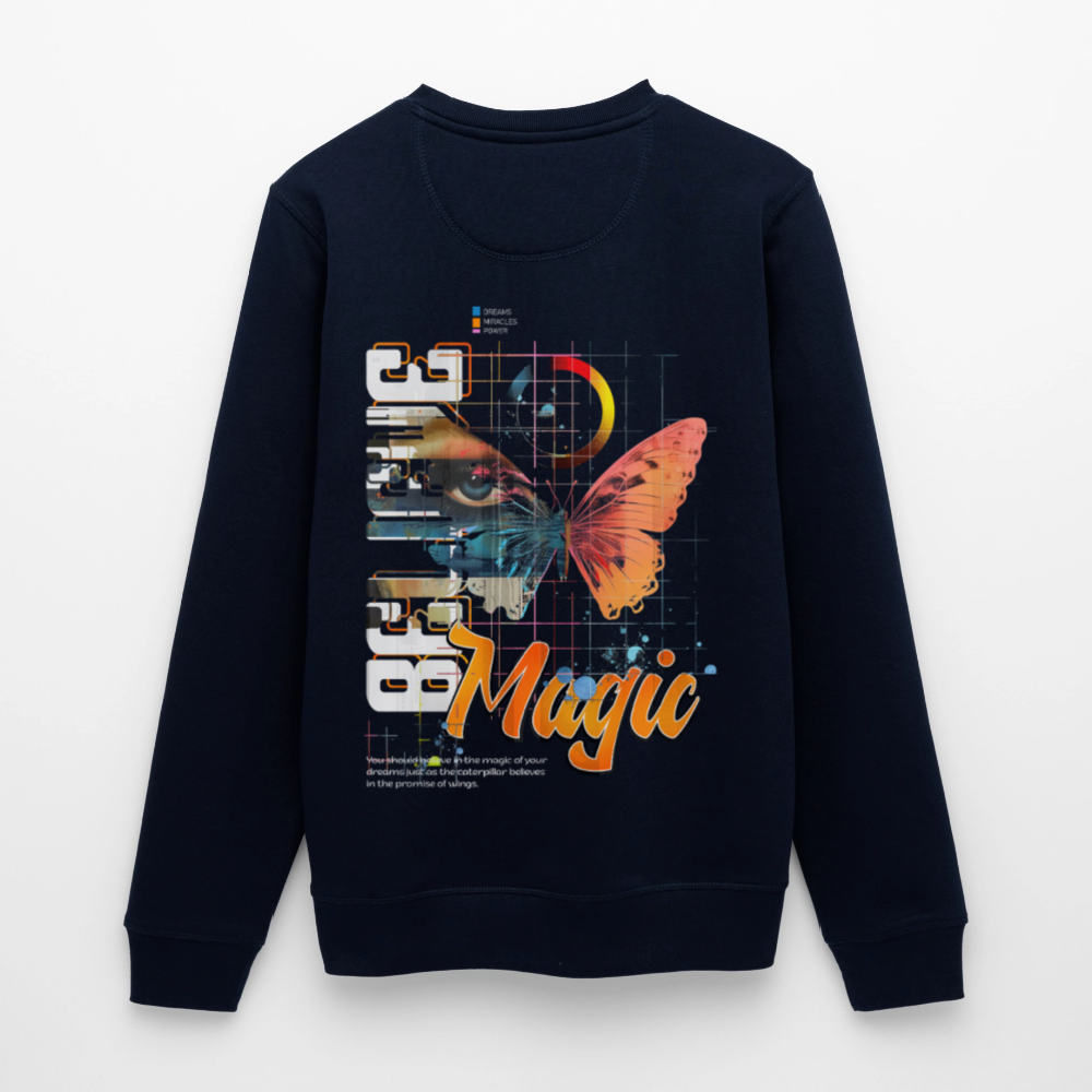 Derdiyok, Schmetterling, 1st | Roller, Unisex Bio-Sweatshirt - Navy