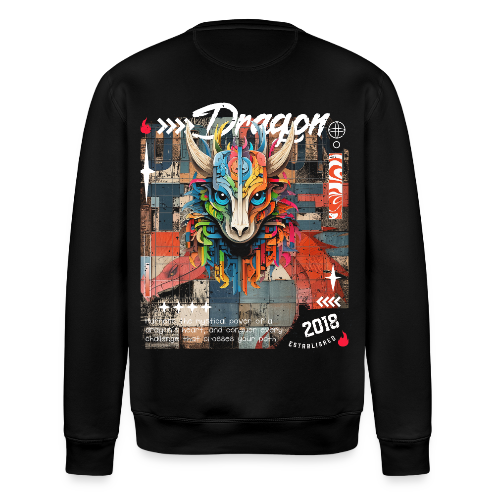 Nezha, Drache, 1st | Roller, Unisex Bio-Sweatshirt - Schwarz