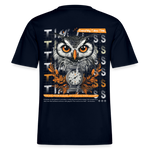 Marid, Eule, 1st | Essential, Relaxed Fit Unisex Bio T-Shirt - Navy