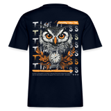 Marid, Eule, 1st | Essential, Relaxed Fit Unisex Bio T-Shirt - Navy