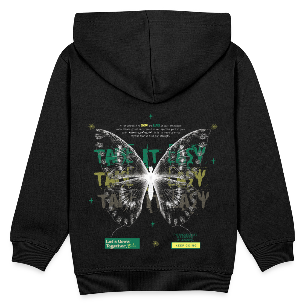 Hesinkar, Schmetterling, 1st | Kinder Hoodie - Schwarz