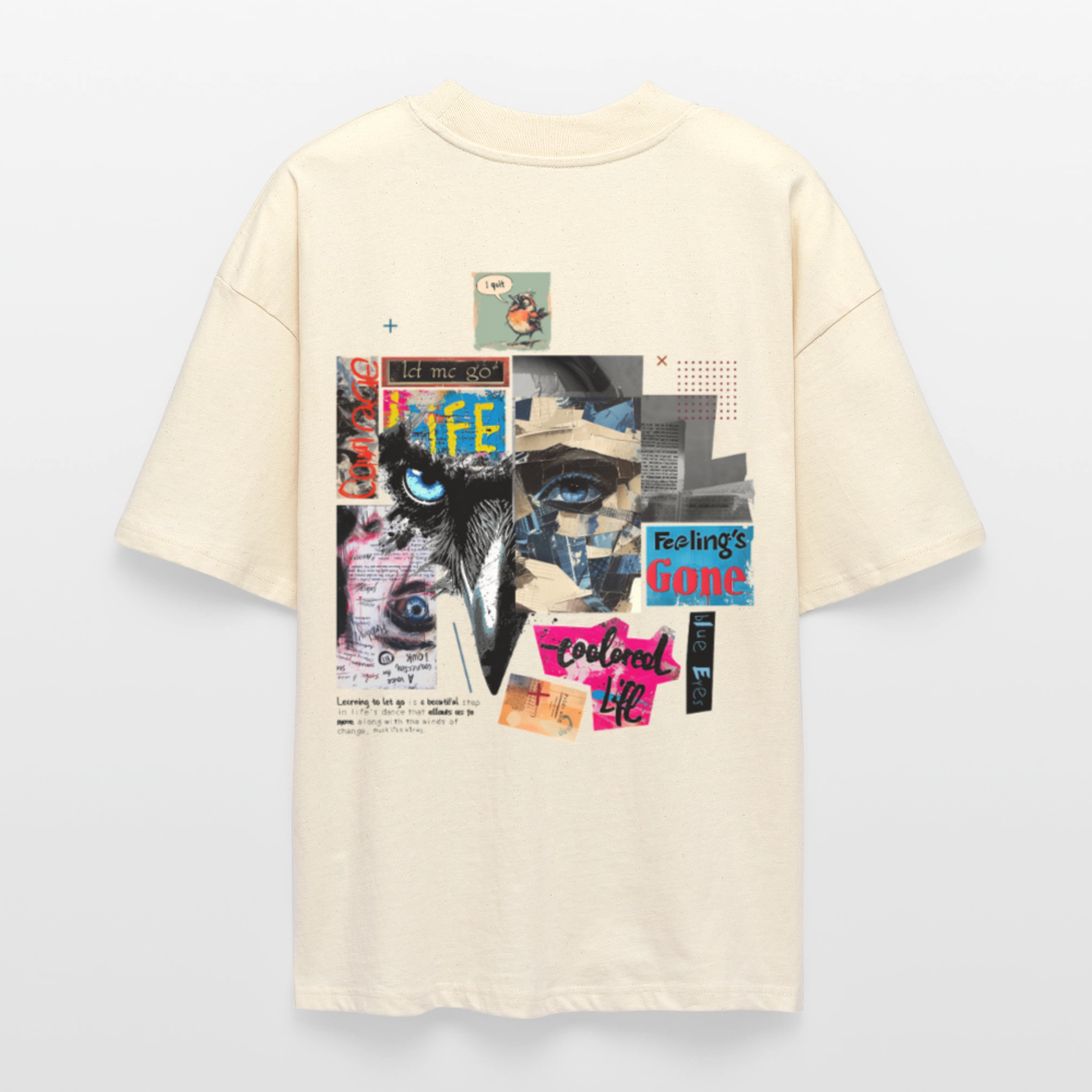 Saturnion, Raabe, 1st | Blaster, Oversize Bio T-Shirt, Unisex - Weißgrau