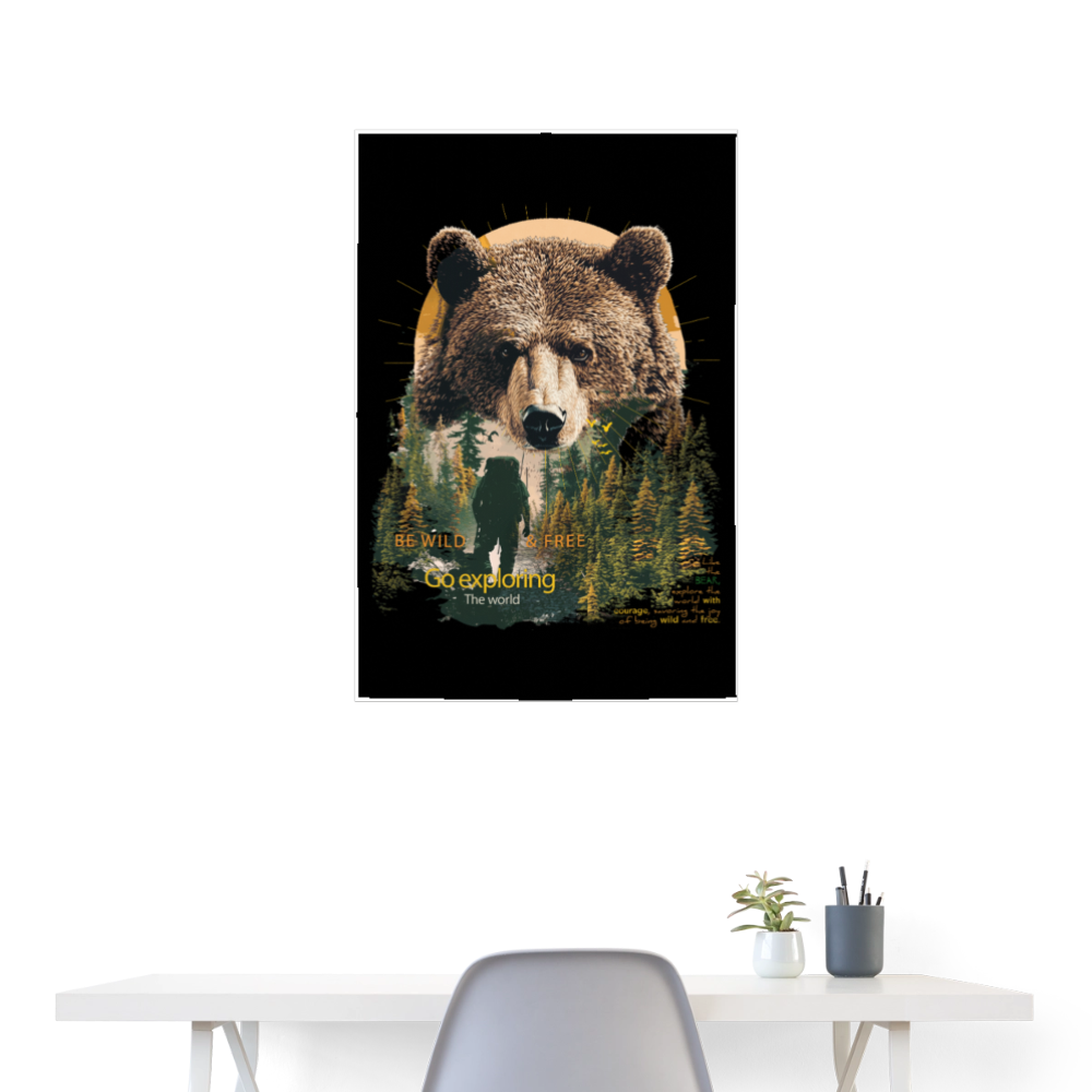 Ghadab, Bär, 1st | Poster 60x90 cm - Weiß