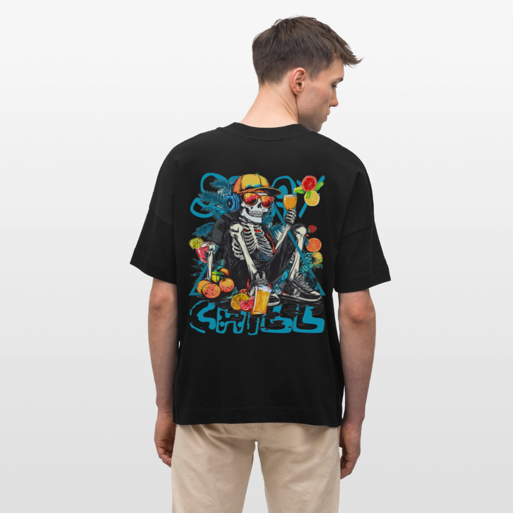 Calveron2, Skelet, 1st | Blaster, Oversize Bio T-Shirt, Unisex - Schwarz