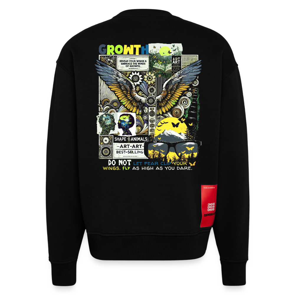 Lugh , Engel, 1st | Heavyweight Oversized Bio Sweater, Unisex - SOLID BLACK